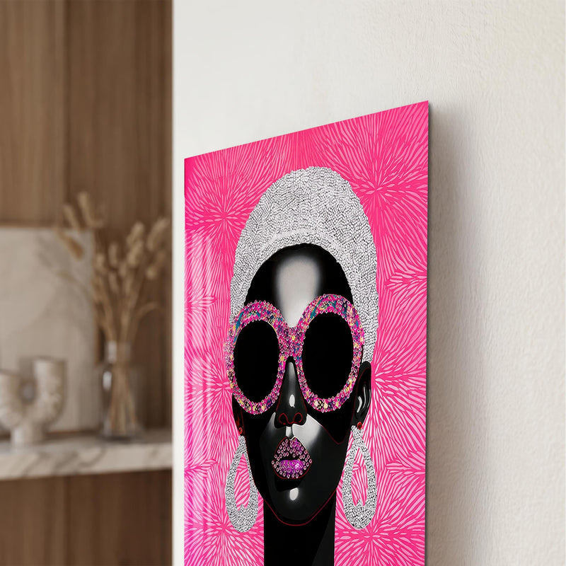 Artronauts Glass Print Pink Crystal Diva Glass Wall Art