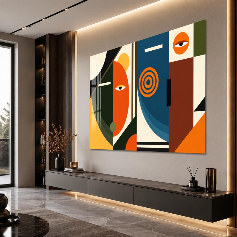 Geometric Faces Panel angled lifestyle view