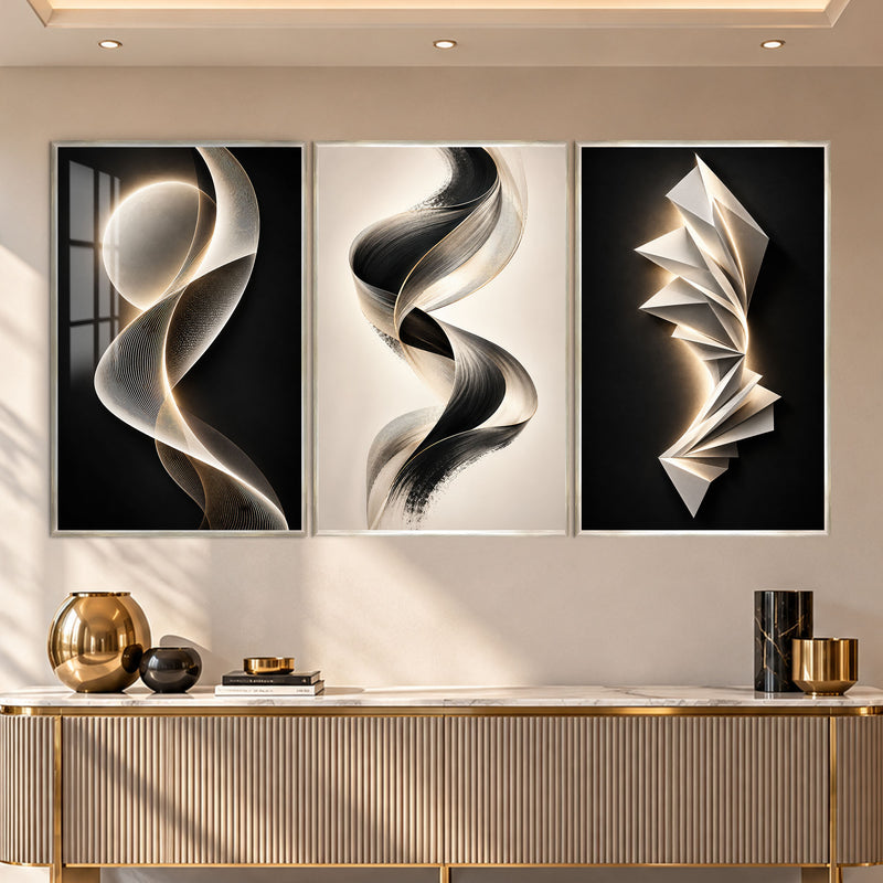 Golden Flow with silver frame