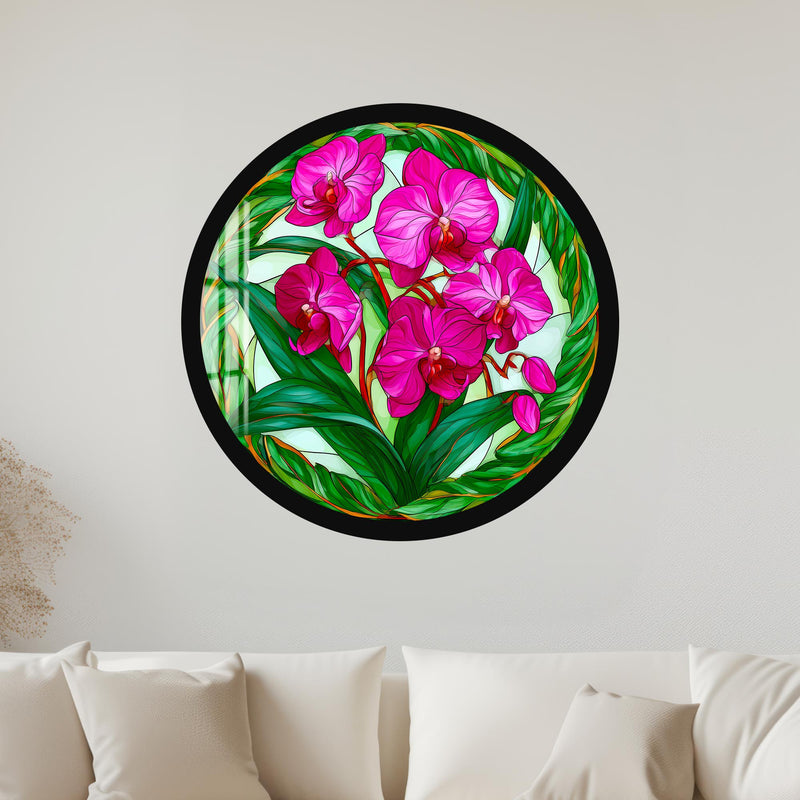 Vibrant Orchid Garden with black frame