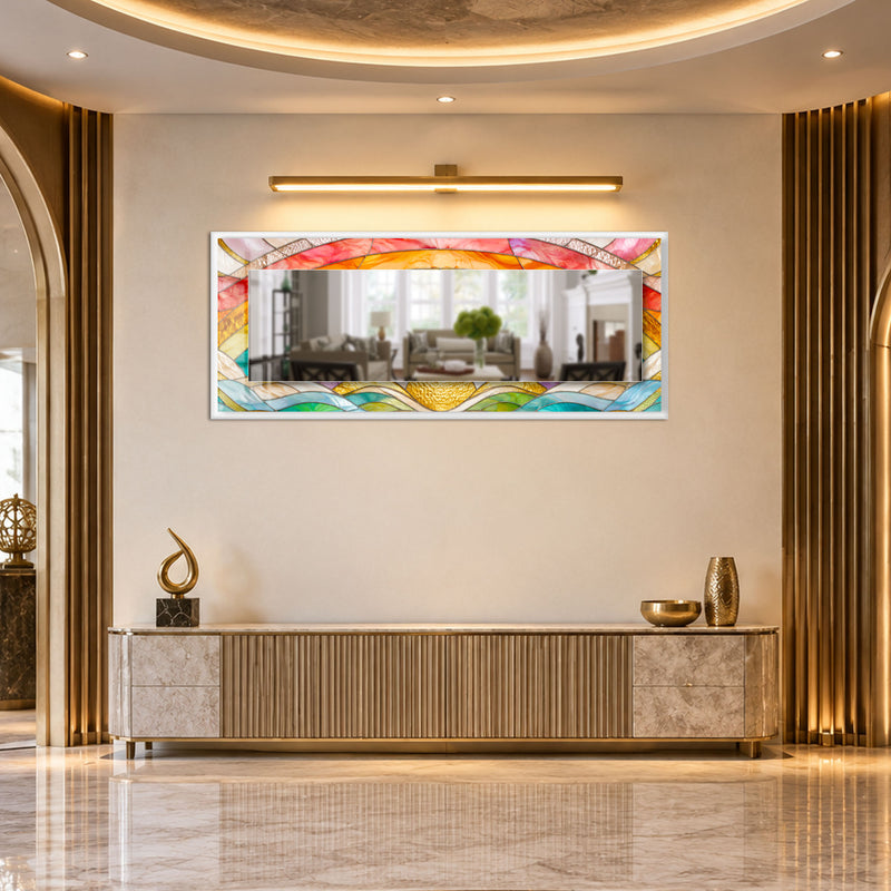 Radiant Mosaic Arches with white frame
