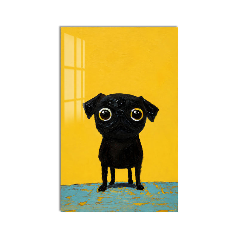 Little Black Pug product shot on white background