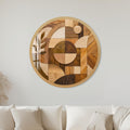 Woodland Geometry with gold frame