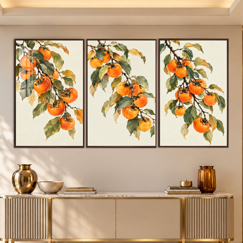 Persimmon Branch with walnut frame