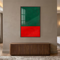 Emerald Crimson Divide with walnut frame