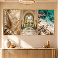 Golden Coastal Escape with gold frame
