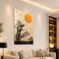 Artronauts Glass Print Birds Across Orange Sun Glass Wall Art