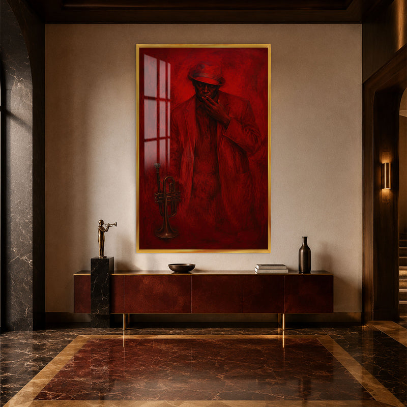 Crimson Jazz with gold frame