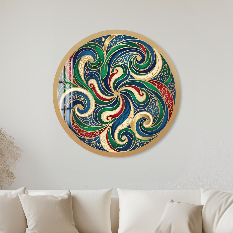 Jewel Tone Spiral Pinwheel with gold frame