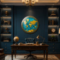Turquoise Explorer Map in a modern room