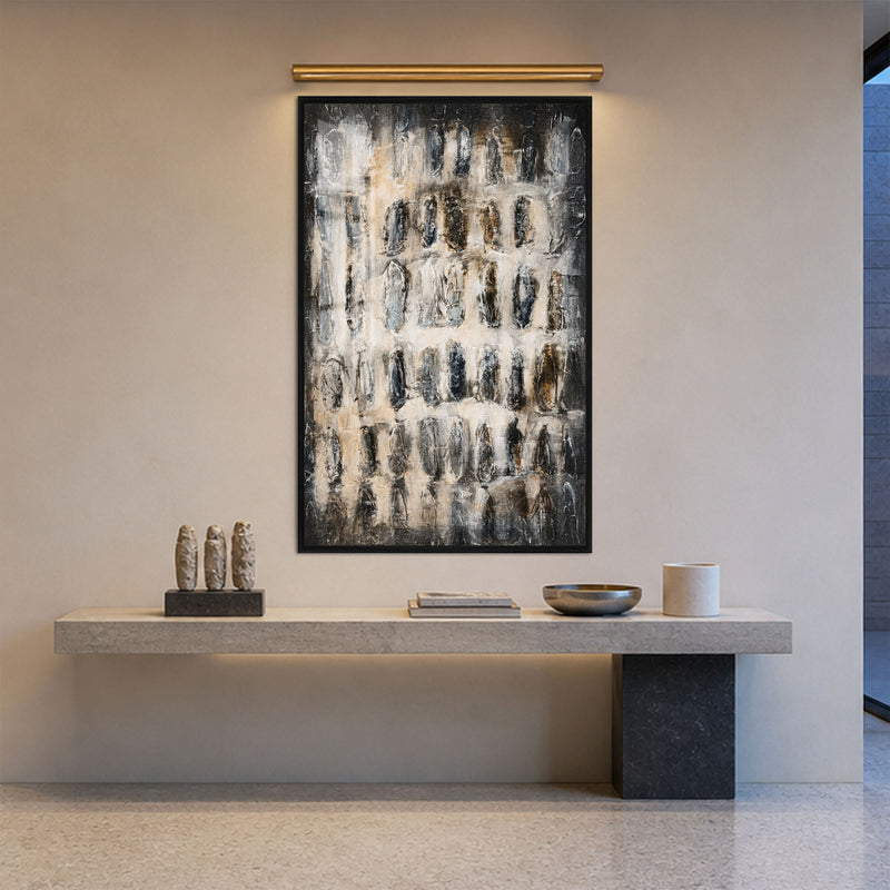 Weathered Stone Grid with black frame