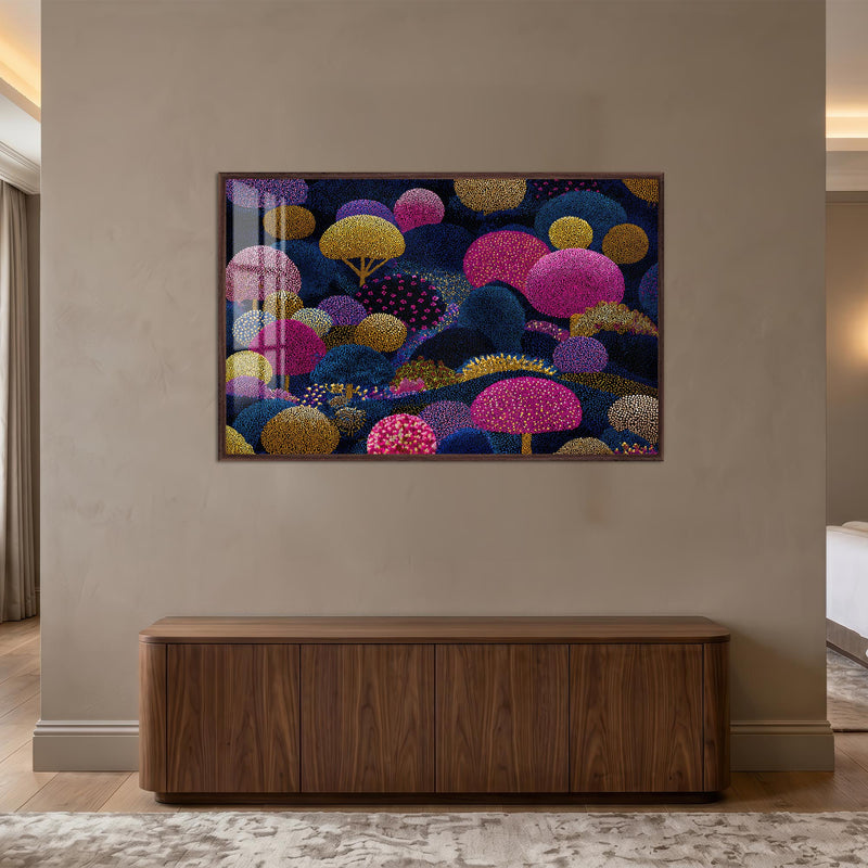 Dotted Dreamscape with walnut frame