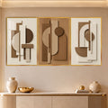 Earthtone Geometric Harmony with gold frame