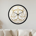 Golden Scales of Justice with black frame