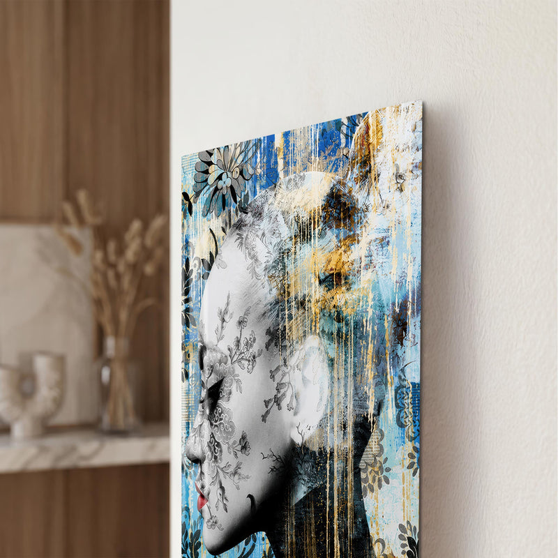 Artronauts Glass Print Floral Profile Glass Wall Art