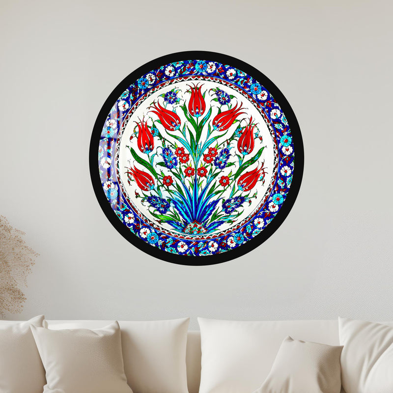 Ottoman Tulip Garden with black frame