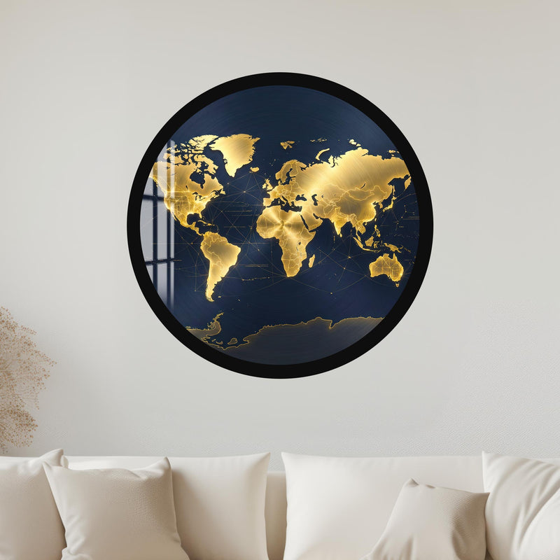 Golden World Connections with black frame