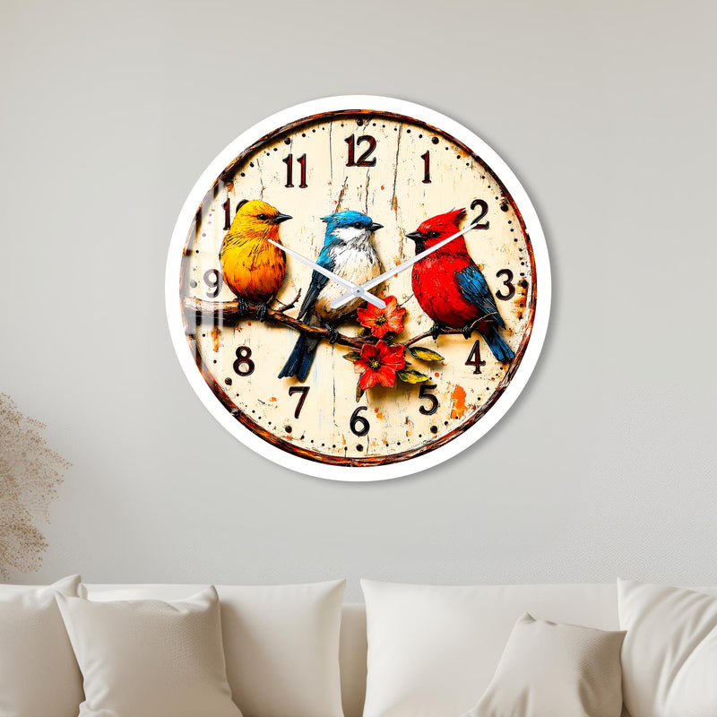 Colourful Garden Birds with white frame