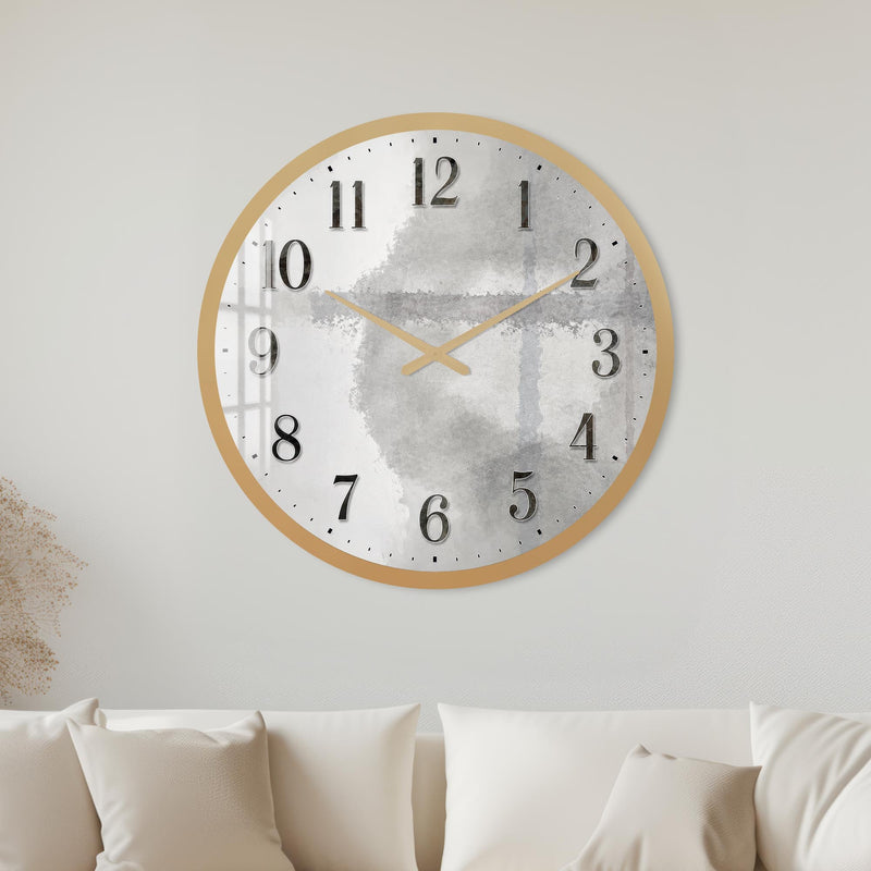 Silver Concrete Texture with gold frame
