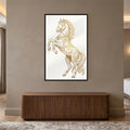Ornate Golden Stallion with black frame