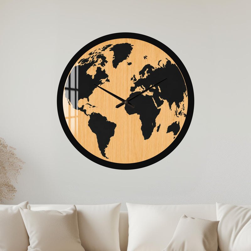 Woodland World Map with black frame