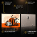 Dotted Harvest Pumpkins — tempered glass, ultra HD print, ready to hang