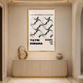 Yayoi Kusama Retro Poster with gold frame