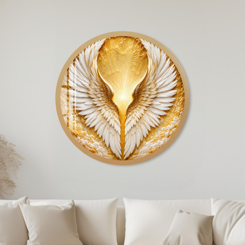 Celestial Angel Wings with gold frame