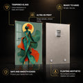Emerald Petal Muse — tempered glass, ultra HD print, ready to hang