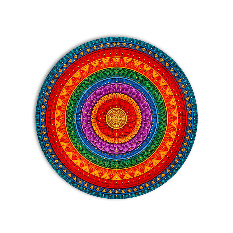 Rainbow Lotus Mandala product shot on white background