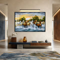 Horses Running Through Water with black frame