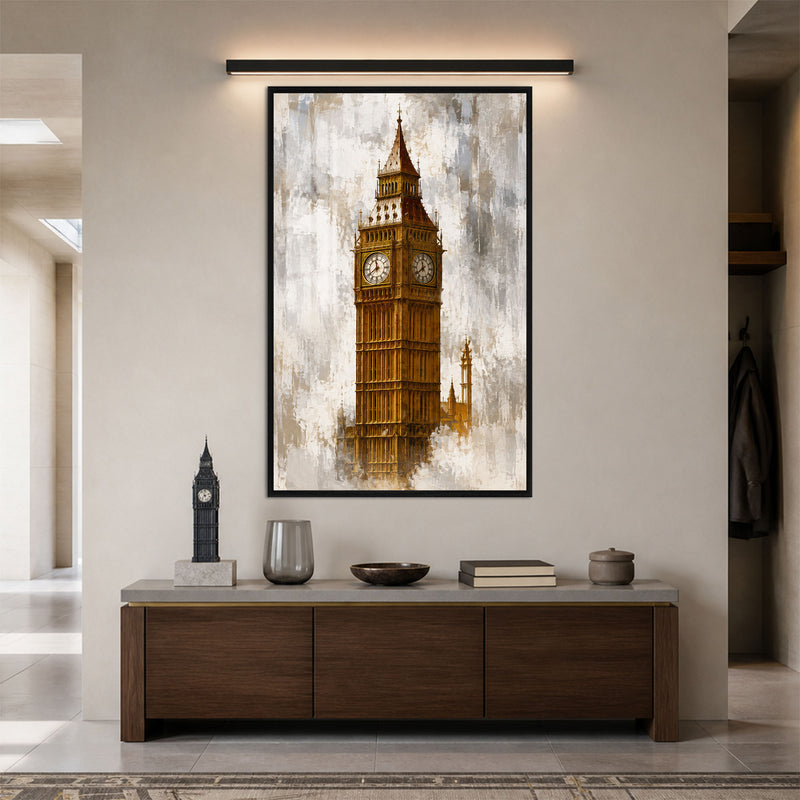 Golden Big Ben with black frame