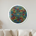 Art Nouveau Enamel Scrollwork with white frame