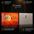 Moonlit Crane Migration — tempered glass, ultra HD print, ready to hang
