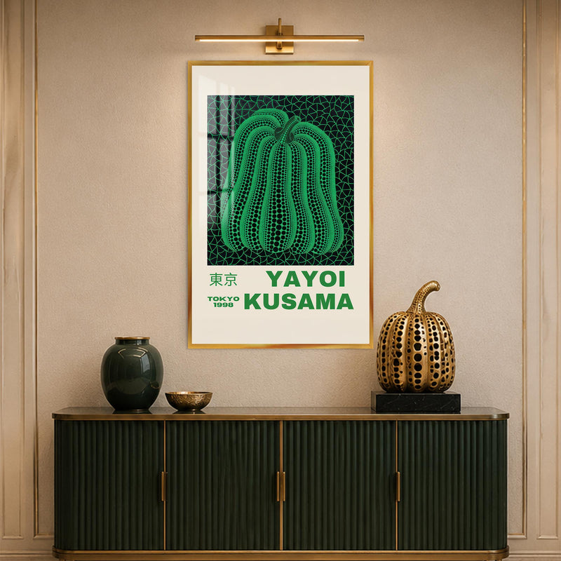 Emerald Pumpkin Dots with gold frame