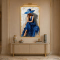 Sapphire Elegance with gold frame