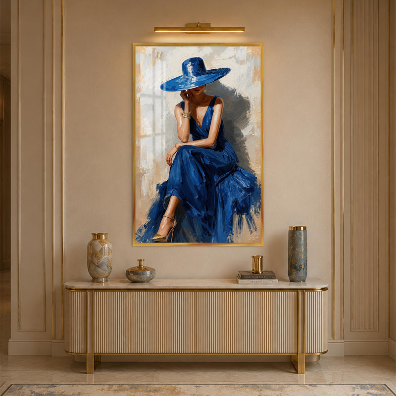 Sapphire Elegance with gold frame