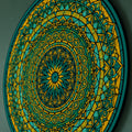 Teal Gold Rose Window Mandala lifestyle view
