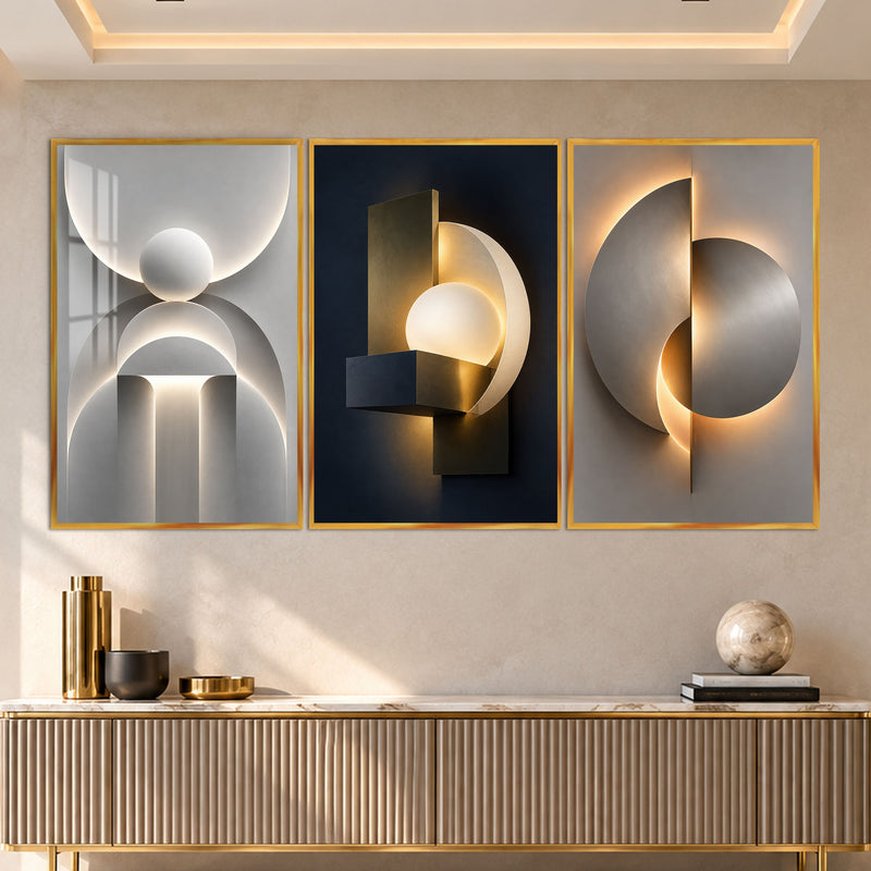 Golden Geometry II with gold frame