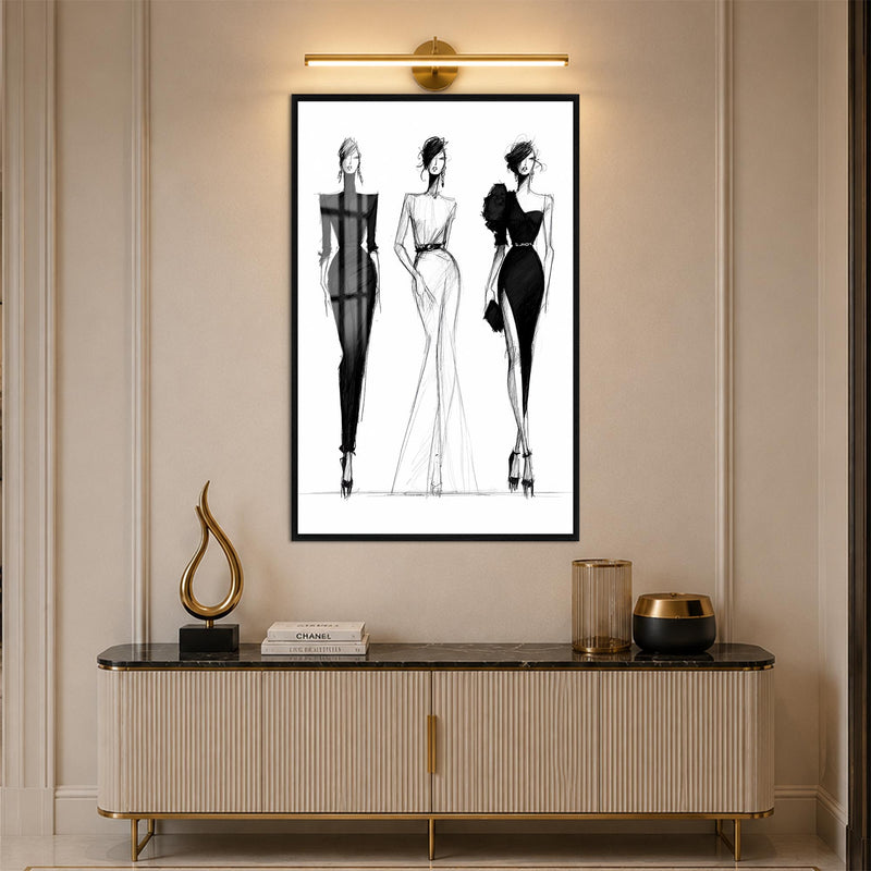 Monochrome Fashion Trio with black frame