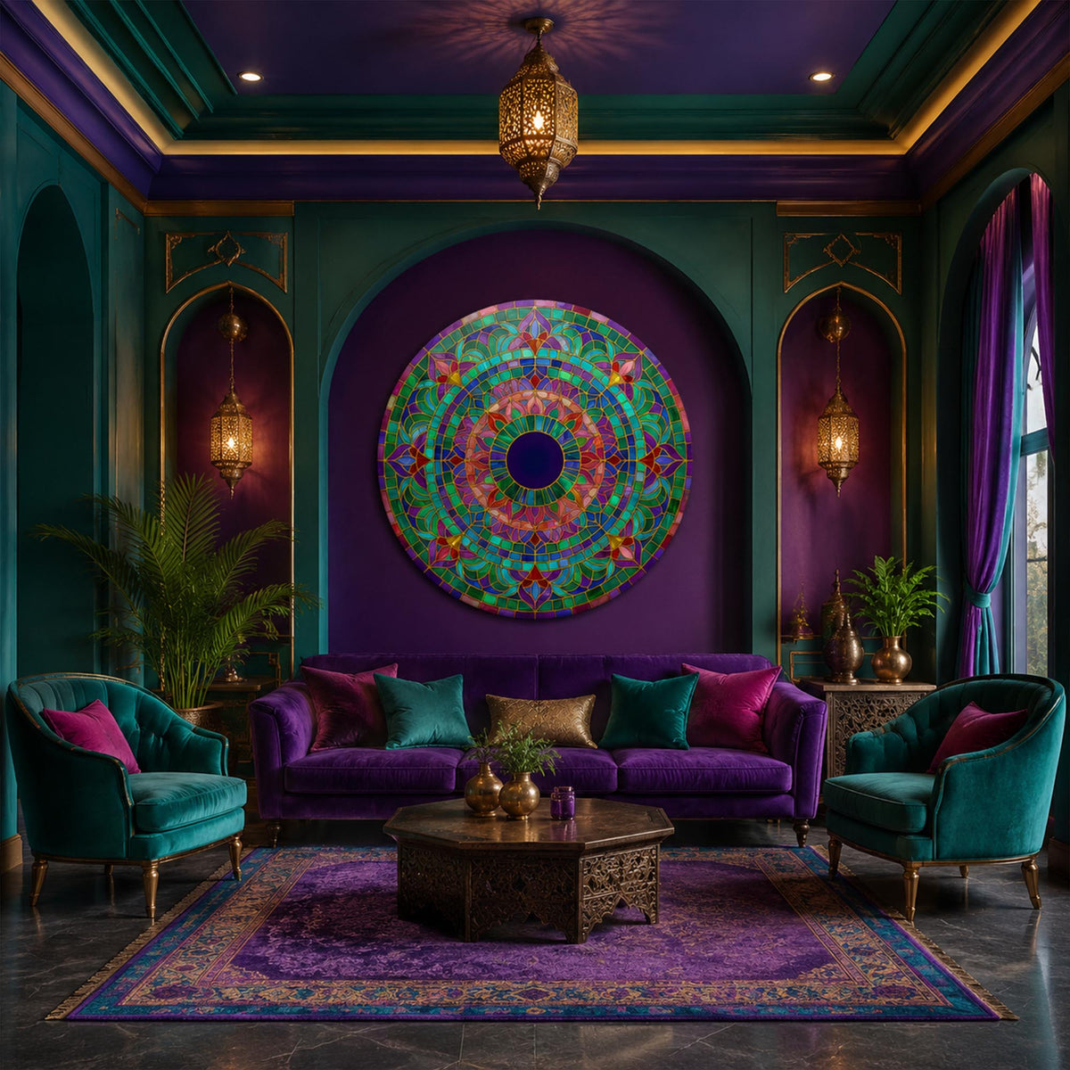 Jewel Tone Gold Leaded Lotus lifestyle view