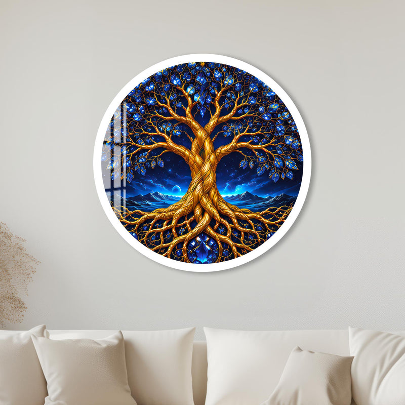 Celestial Golden Tree with white frame