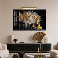 Artronauts Glass Print Pampas and Coral Still Life Glass Wall Art