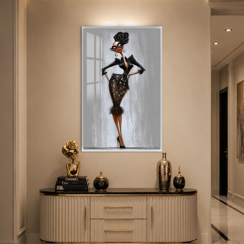 Black Rose Fashionista with white frame