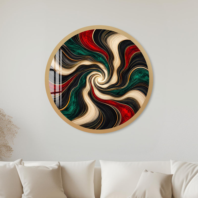 Gilded Emerald Vortex with gold frame