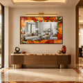 Amber Olive Grove with walnut frame