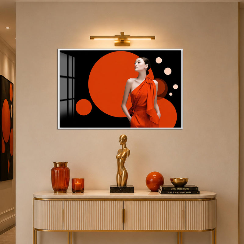 Crimson Circle Muse with white frame