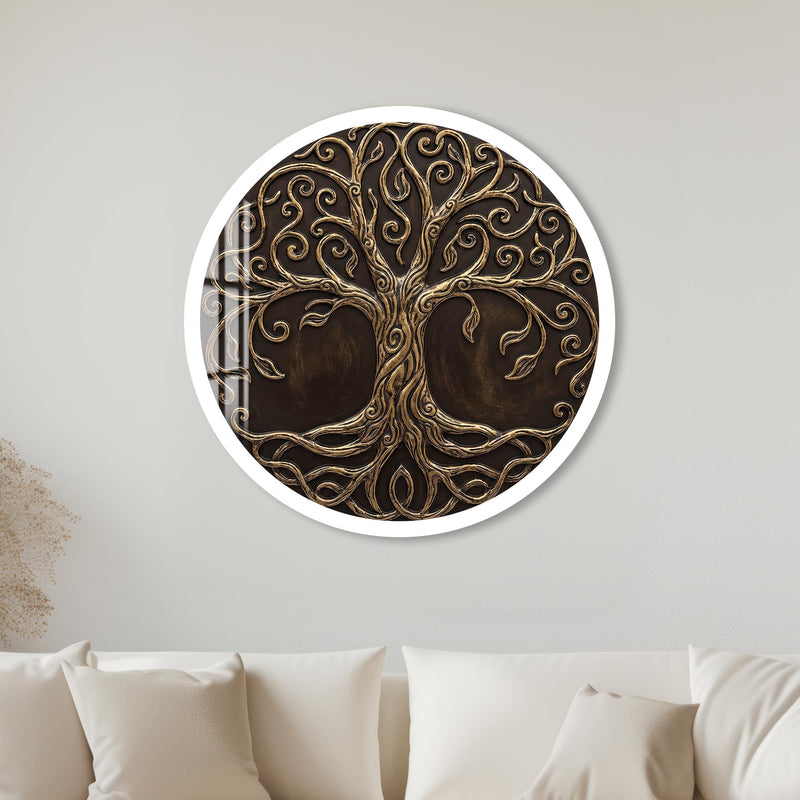 Bronze Relief Tree Of Life with white frame