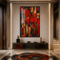 Artronauts Glass Print 12x18 cm | 4.7"x7.1" / Black Scarlet Mosaic Horse Glass Wall Art