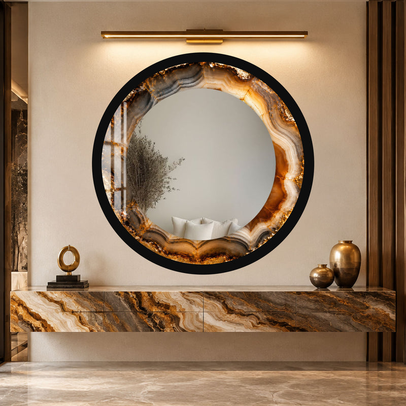 Amber Agate Glow with black frame